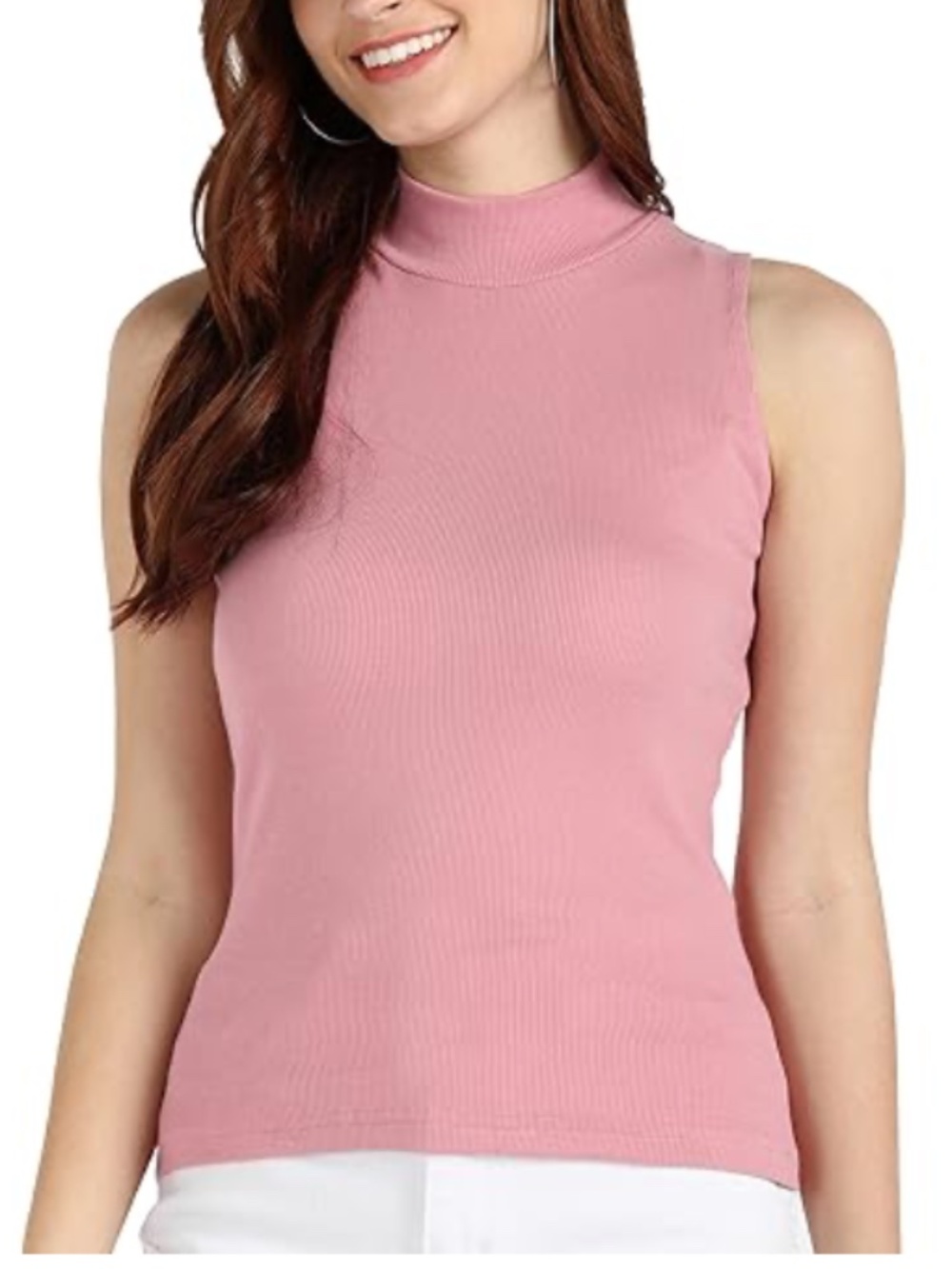 💐 2/$25💐 J. Crew Tissue Mockneck Tank Sz M Coral Pink